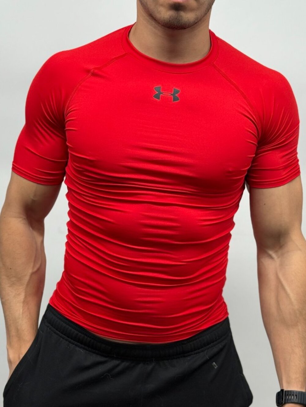 Under Armour Men's Heatgear Short Sleeve Shirt Red